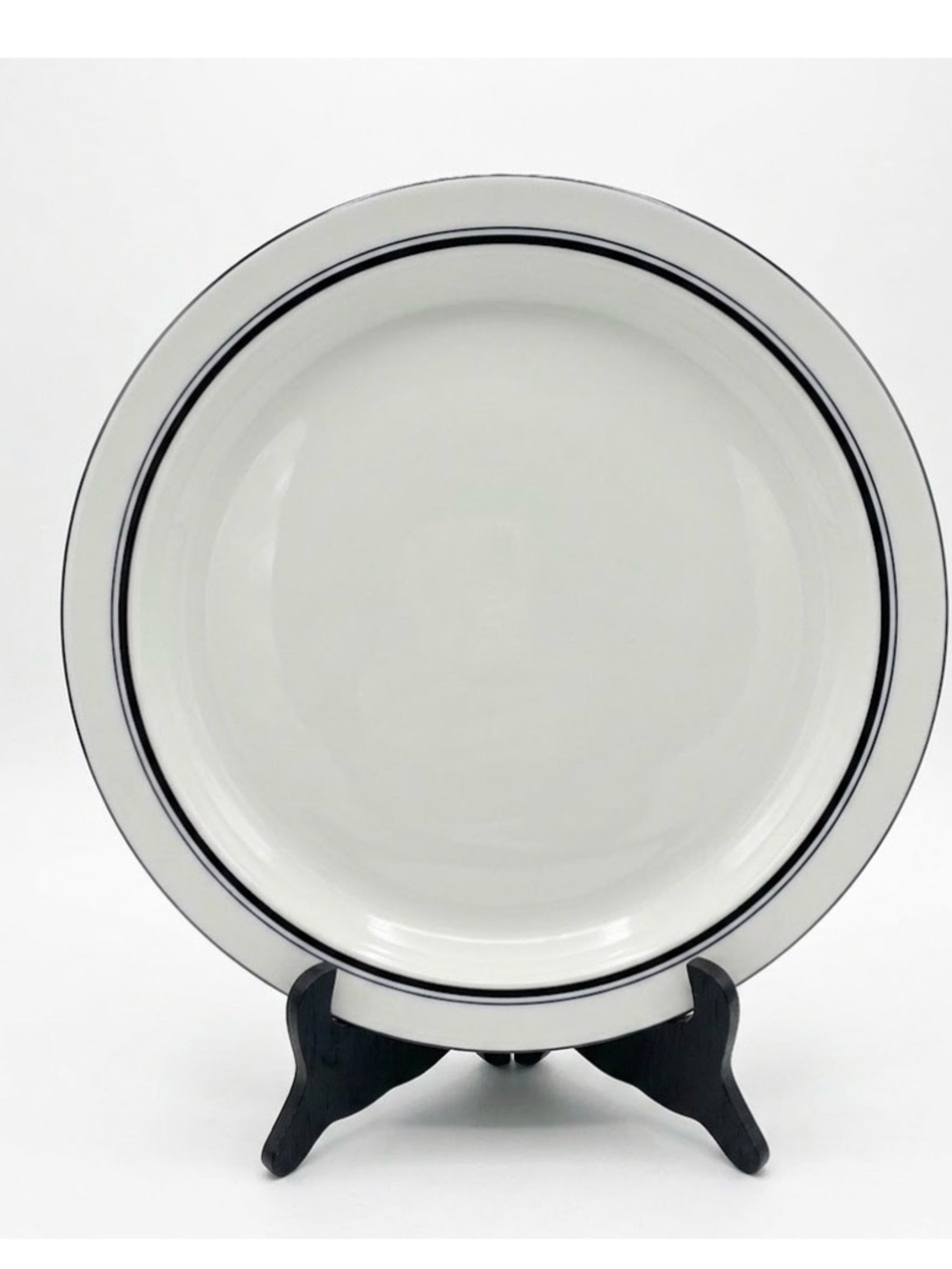 Dansk Christianshavn Serving Platter Classic White with Navy Blie Band